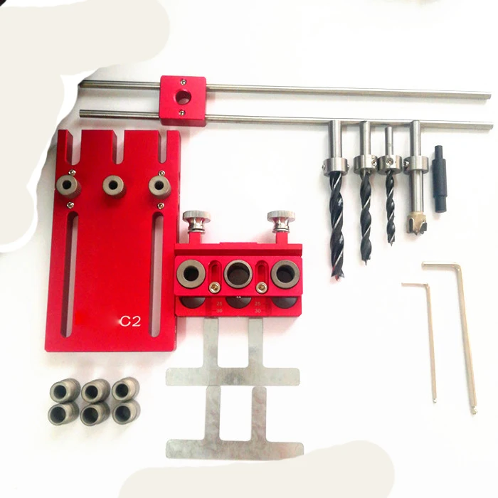 

Dowelling Jig for Furniture Fast Connecting Cam Fitting 3 In 1 Woodworking Drill Guide Kit Locator