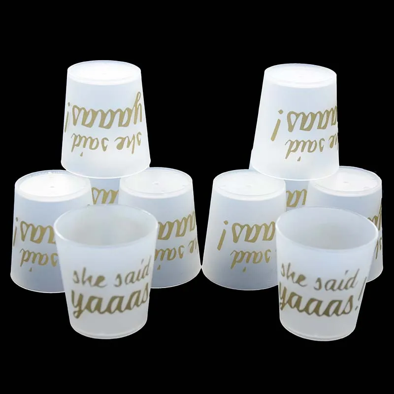 

12pcs She Said Yaaas Cups Bride To Be Bachelorette Hen Party Game Favor Gifts Wedding Engagement Party Bridal Shower Decorations