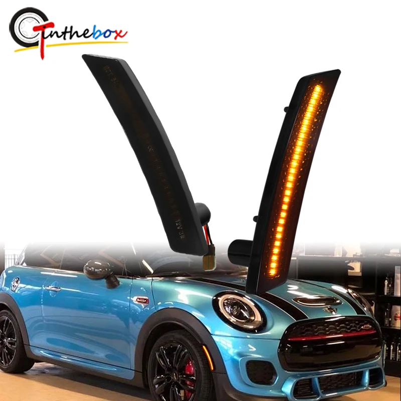 

Gtinthebox 2pcs Euro Smoke Lens Front Amber LED Side Marker Light For 2002-08 MINI Cooper R50 R53 R52 Covertible MKI R50 R53 R52