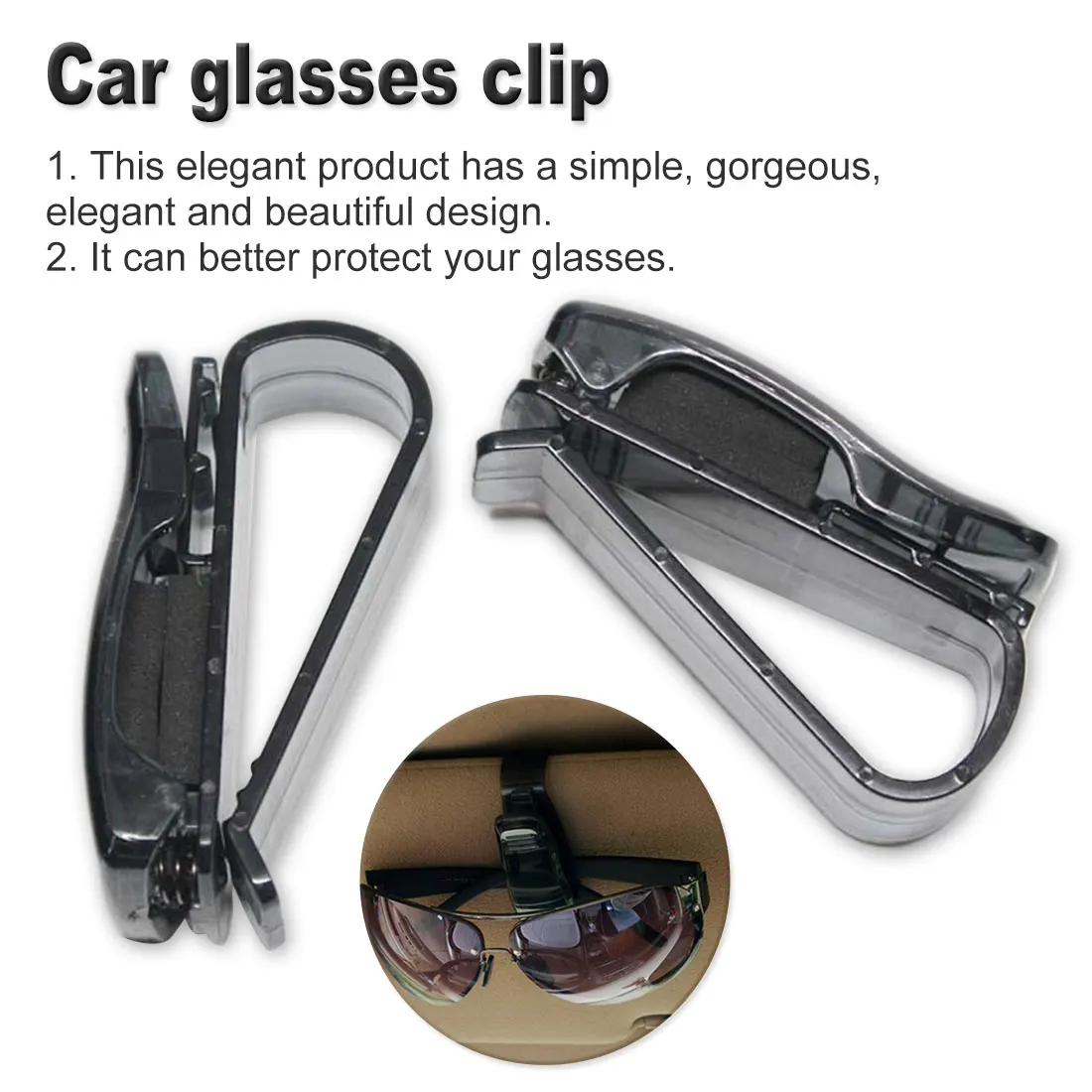 

Car Sunlasses Case 1Pcs Car Accessory Sun Visor Sunglass Eyeglasses Glasses Card Pen Abs Portable Clip Ticket Holder Stand