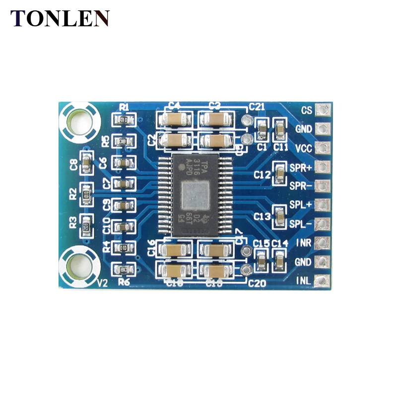

TONLEN TPA3116D2 Class D amplifier board Super Mini Digital Audio Amplifier Module DC12-24V 50W*2 Double 50W high power Amp