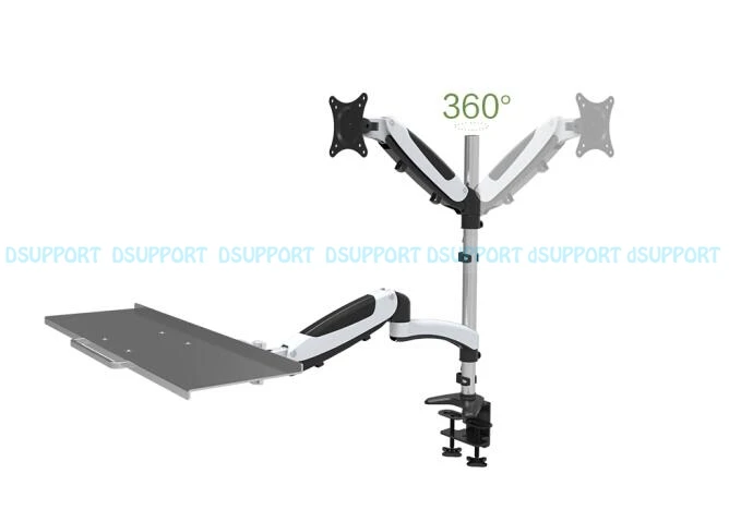 Эргономичный газовый пружинный монитор с подставкой из алюминиевого сплава+ держатель клавиатуры полное движение настольное крепление для скалолазания монитор Подставка Кронштейн