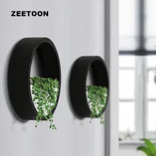 Креативная настенная ваза, подвесные вазы, железный арт, круговой горшок для растений, искусственные цветы в корзинке, держатель для украшения дома, орнамент, ремесла