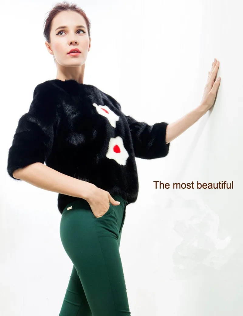 Pullover Mink Fur 100 Real Vitality Flower Shape Spring Autumn Slim Stylish Popular font b Women