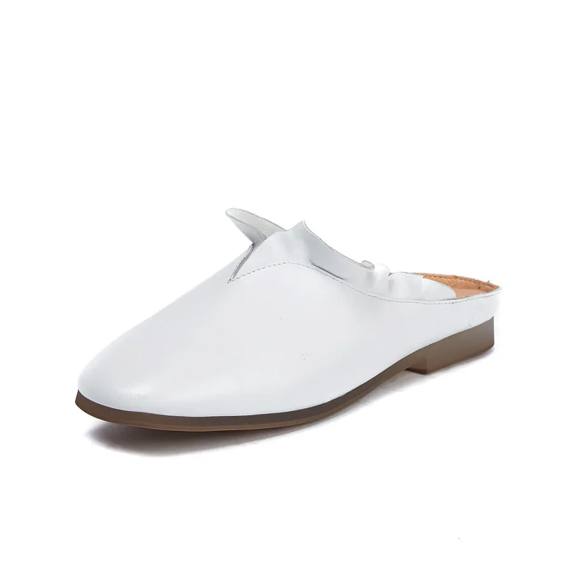 JINBEILEE 2019 Spring and Summer New Walking Shoes Women's Handmade Leather Flat Bottom Baotou Low Heel Lace Casual Shoes Women JINBEILEE 2019 Spring and Summer New Walking Shoes Women's Handmade Leather Flat Bottom Baotou Low Heel Lace Casual Shoes Women