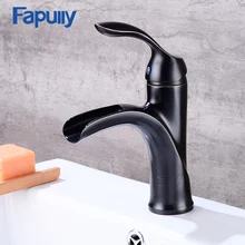Fapully oil rubbed bronze basin faucet bathroom Black Single handle brass bathroom wash basin faucet luxury bathroom vanity tap faucet solid brass material oil rubbed bronze black antique brass copper