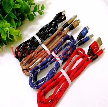 

1m Braided Nylon Aluminum Alloy Micro 5pin usb cable accessory bundles for samsung for lg android phone