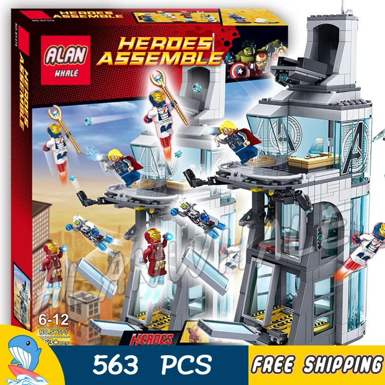 

563pcs Super heroes Avengers Ultron Attack on Tower Construction SY370 Model Building Blocks Boy Toy Bricks Compatible With Lego