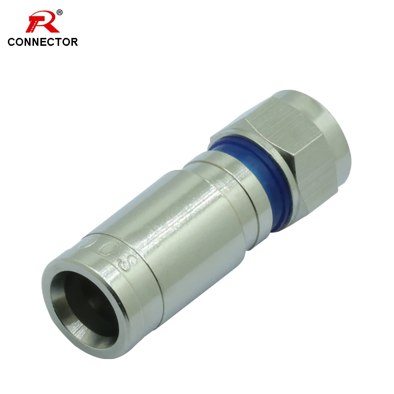 50pcs F compression connector, RG59 Waterproof F Compression adapter for RF coaxial cable