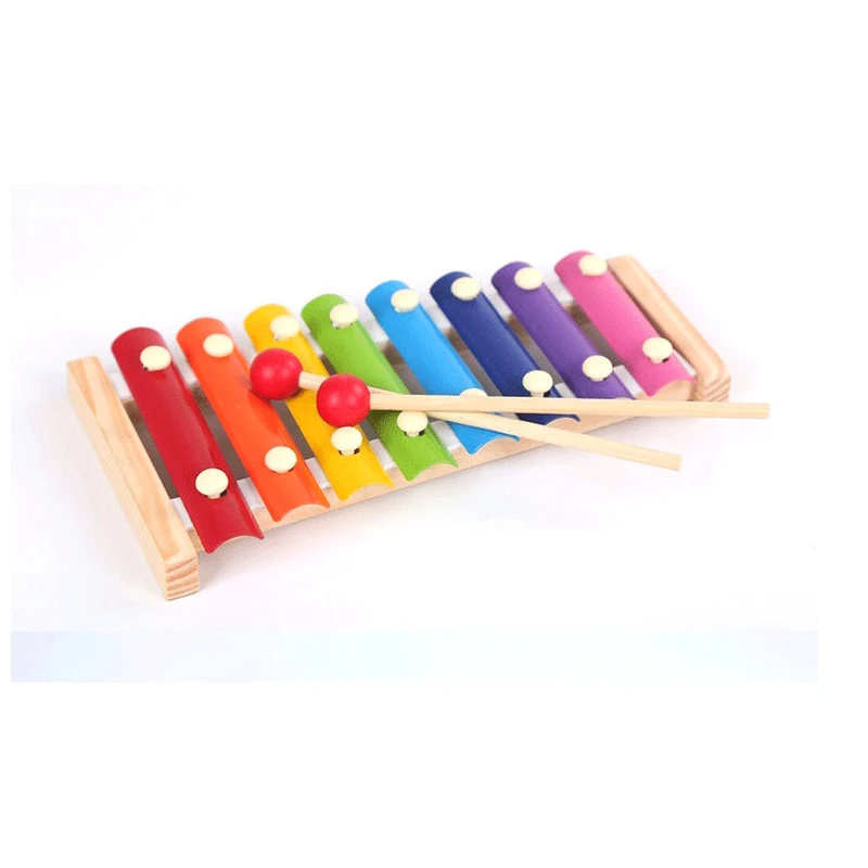 Mini Wooden Music Instrument 8 Sounds Knocking Piano Montessori