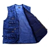 Men's vest Outerwear denim waistcoat deep blue color plus size sleeveless  jacket Multi-pocket size XL to 5XL ► Photo 2/6