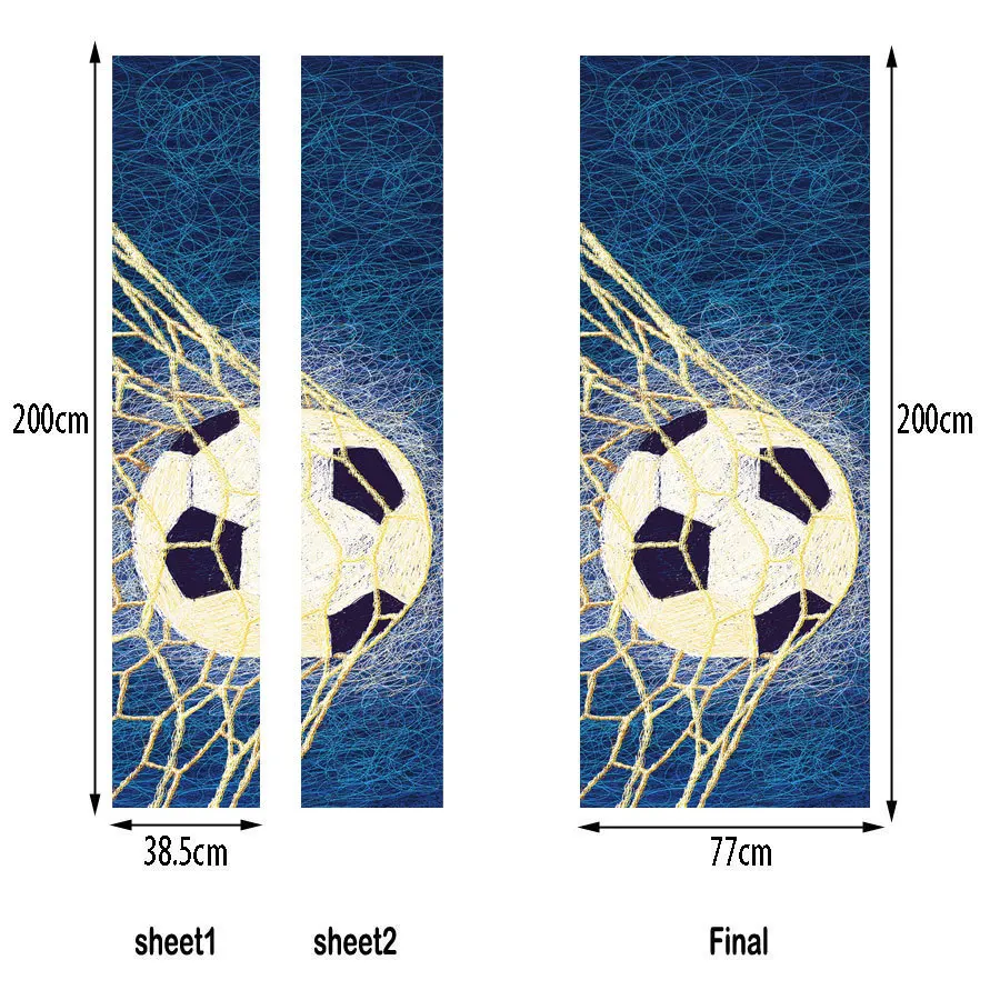 Футбольные вентиляторы, наклейки на дверь для гостиной, для мальчиков, спальни, самоклеющиеся обои, сделай сам, ремонт, наклейка на дверь, Новое поступление, фреска