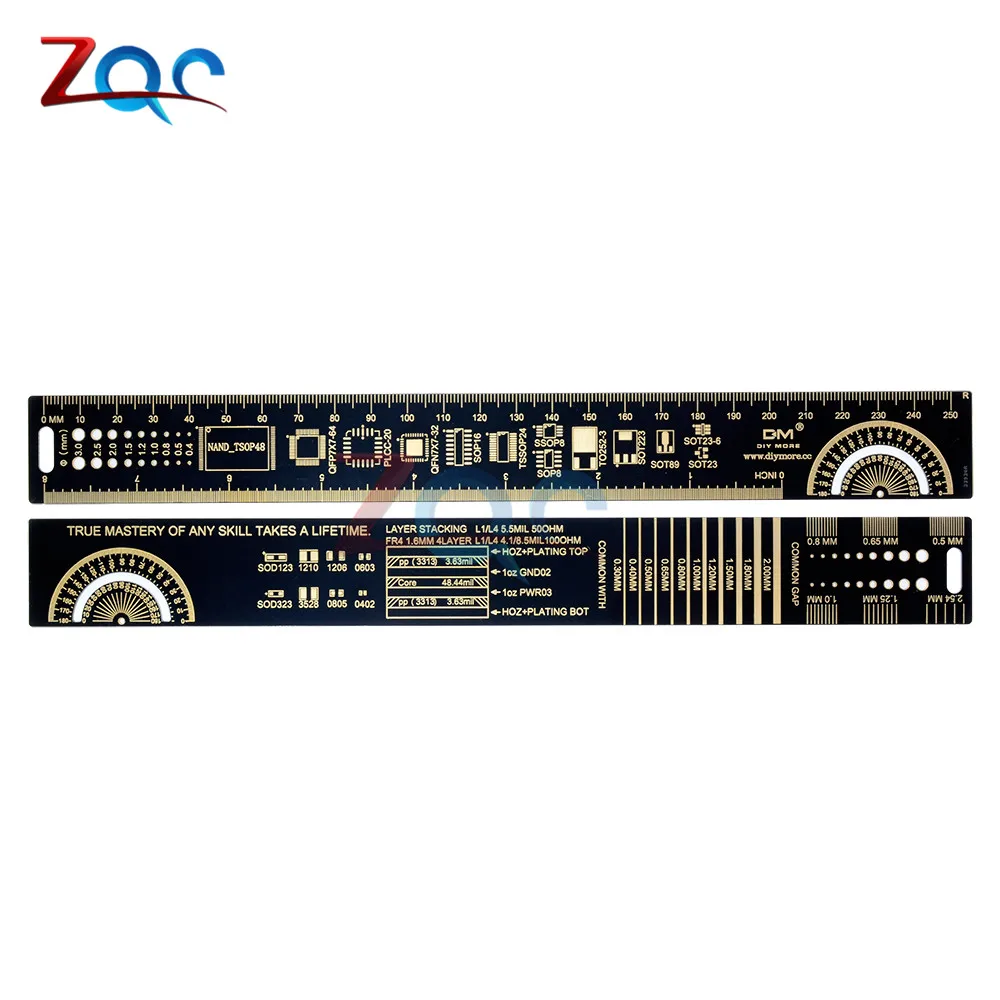 25cm PCB Reference Ruler v2 - 8" PCB Packaging Units for Arduino Electronic Engineers