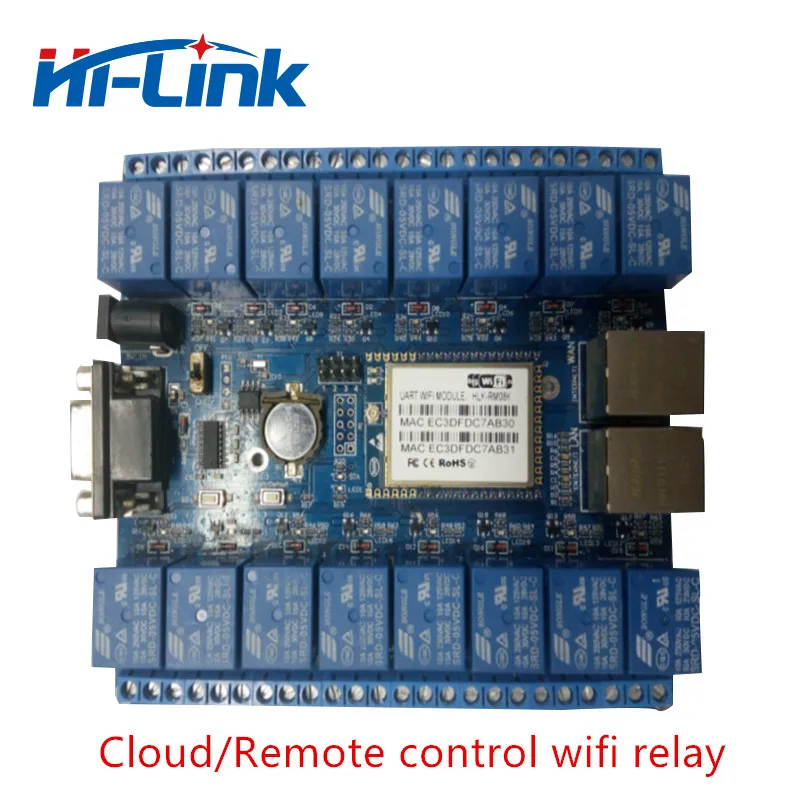 Free shippping HLK-SW16K 16 Channel Remote Control Relay smart home things of internet RS232 RJ45 port P2P WIFI relay board