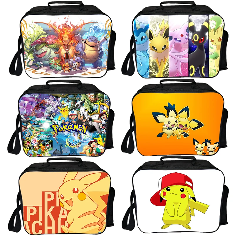 

Pokemon Functional Cooler Insulation Bag Eevee School Food Storage Bags Pikachu Boys Girls New Beautiful Travel Lunch Container