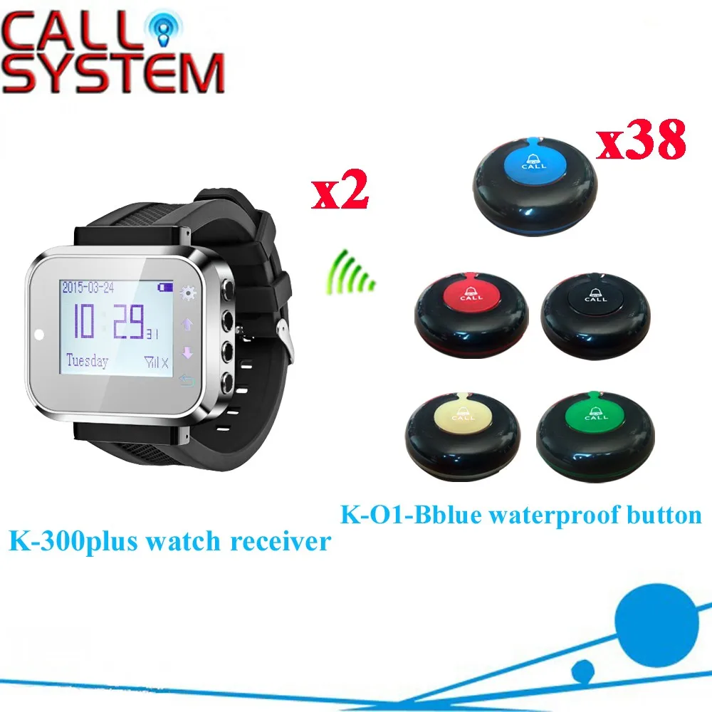 K-300plus+K-A2-Bblue 2+38 Table Buzzer Waiter Calling System