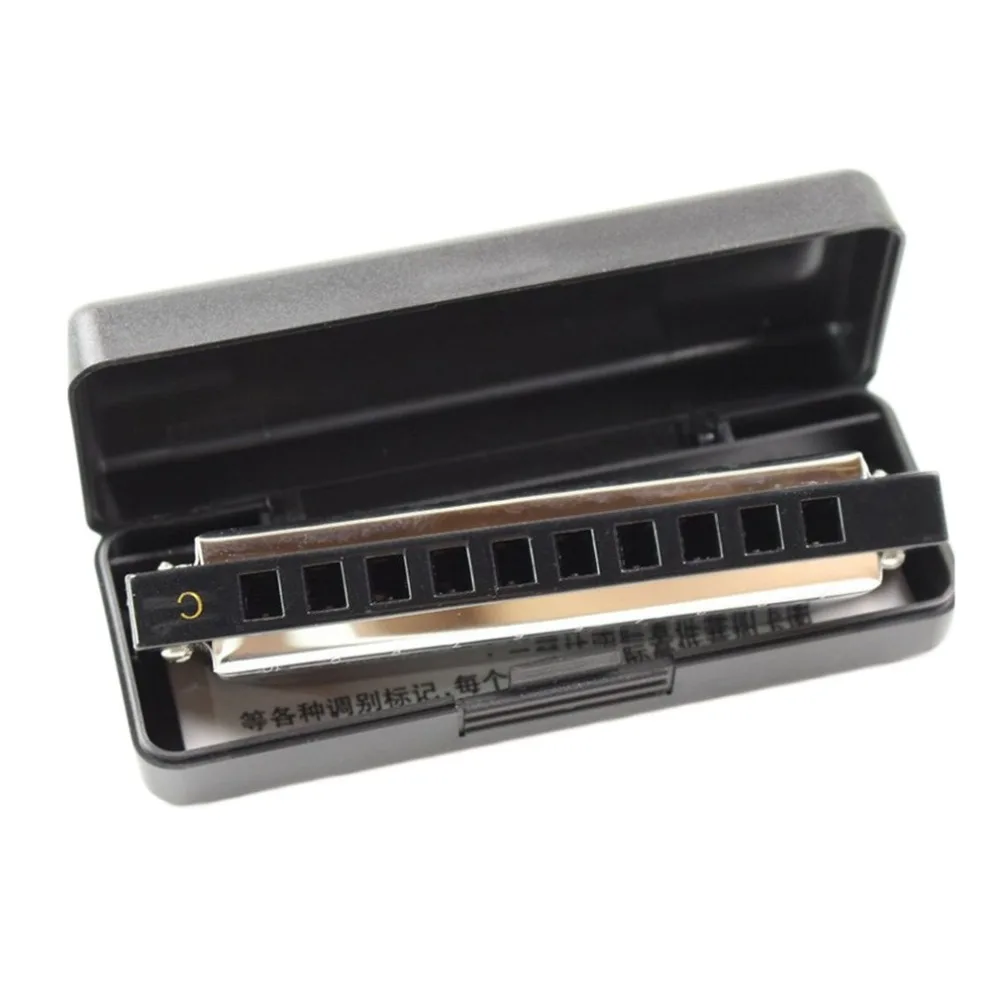 New Harmonica Senior Bruce 10 Hole BLUES with case Brass stainless