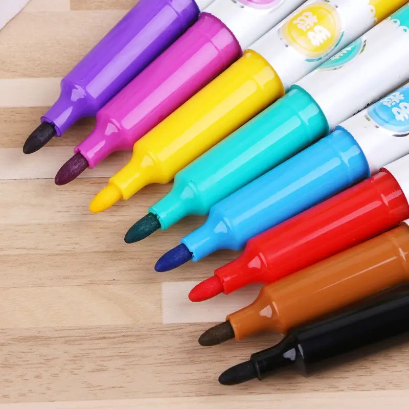 8 цветов стираемый маркер для белой доски нетоксичный сухой стираемый маркер ручка знак тонкий перо набор офисные школьные принадлежности