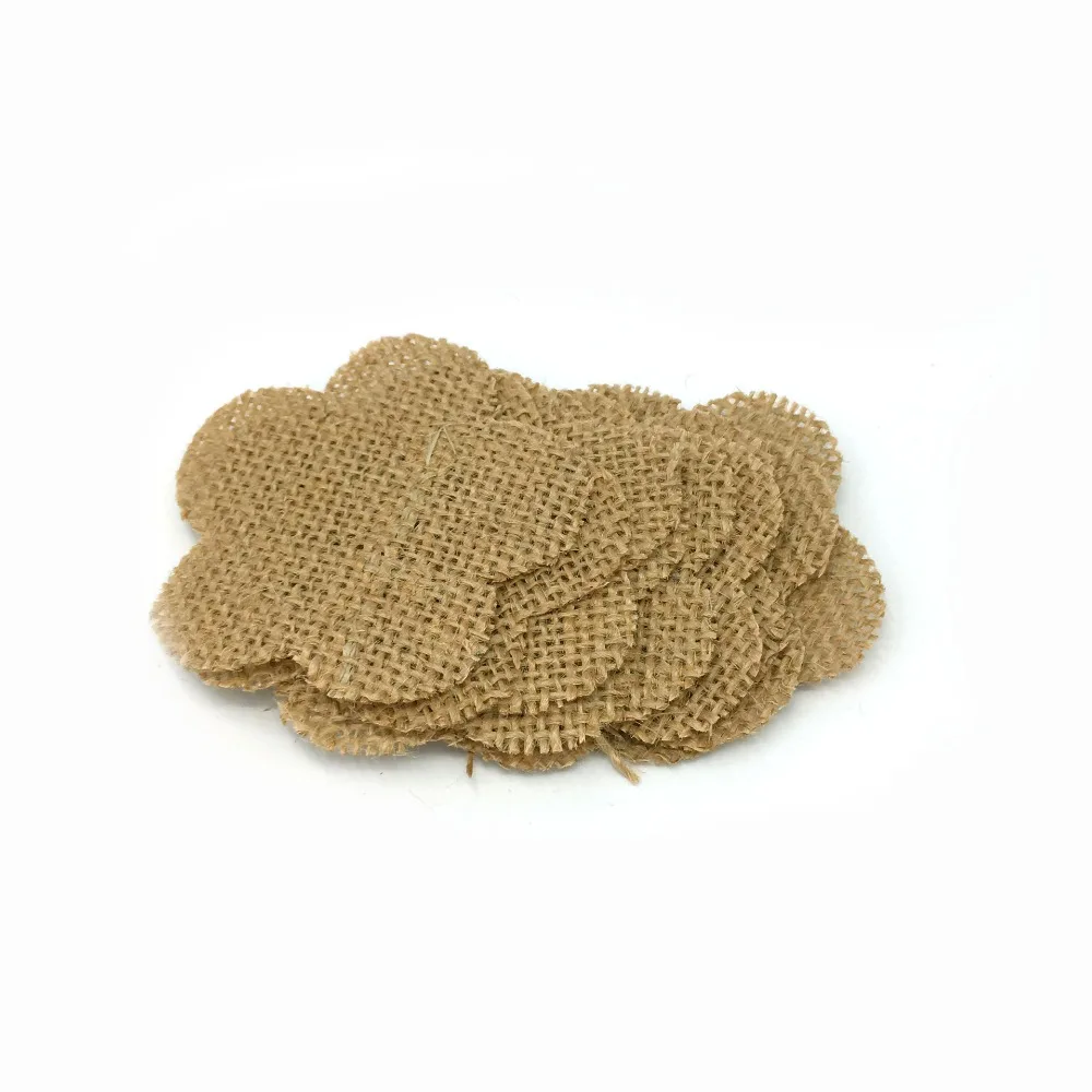 Creative handmade Christmas Wedding party Decoration retro jute linen sheet plum blossom cherry blossoms coaster diy accessories (3)