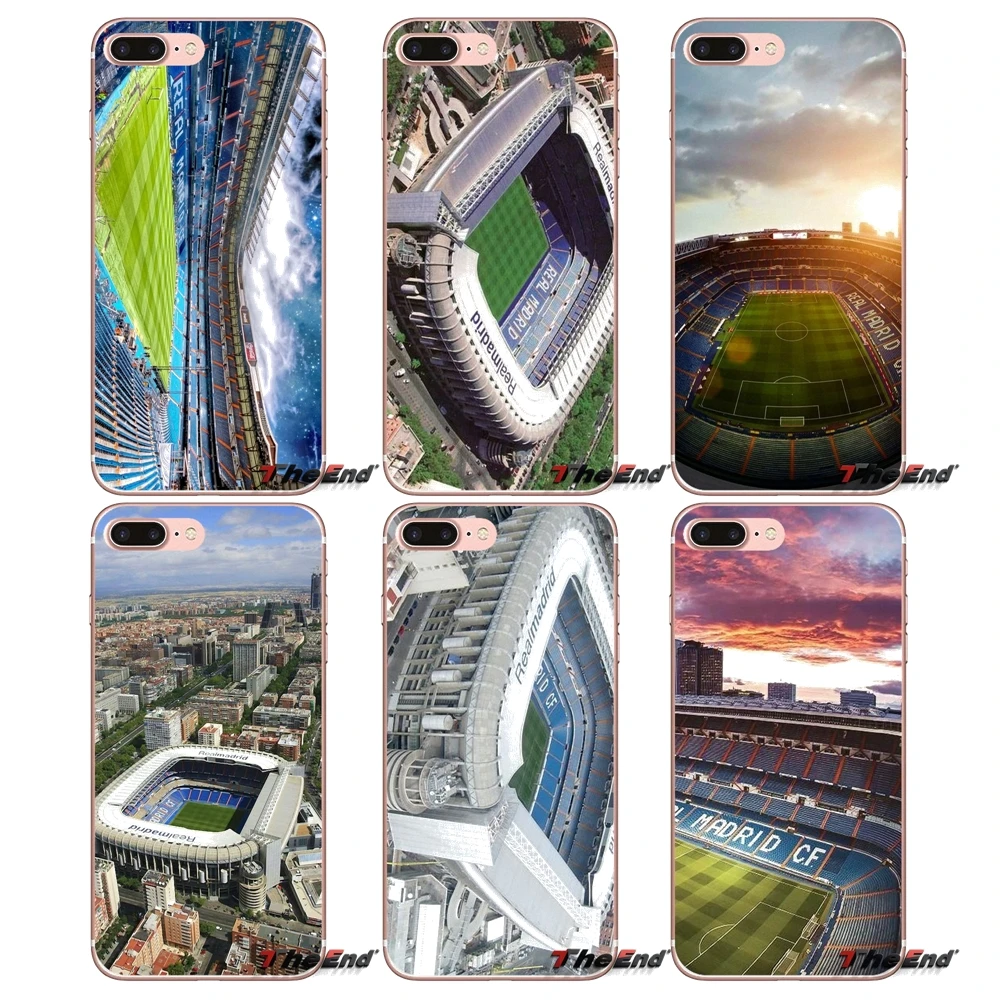 

For iPhone X 4 4S 5 5S 5C SE 6 6S 7 8 Plus Samsung Galaxy J1 J3 J5 J7 A3 A5 2016 2017 Santiago Bernabeu Soccer Estadio Soft Case