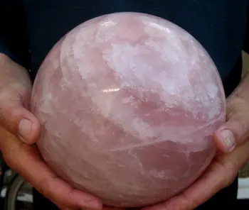 

9880g nature rose crystal quartz gemstone sphere ball reiki healing