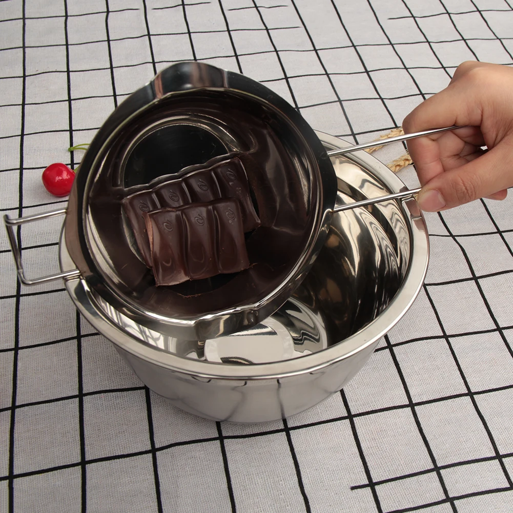 Кувшинчик для шоколада из нержавеющей стали двойная сковорода молочная чашка масло конфеты изоляционные принадлежности для приготовления кондитерских изделий маленький большой размер 400 мл/600 мл
