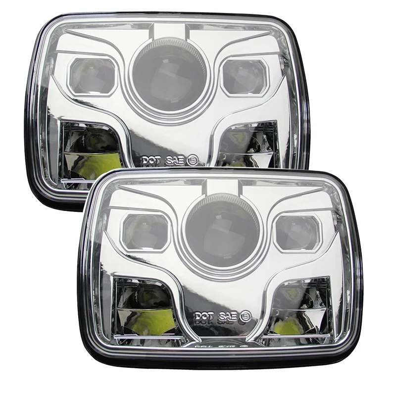 

5x7 Projector 7x6 LED Headlight Bulb Set Kit Sealed Beam DOT Off Road 6000K Headlamp Light for Jeep Cherokee XJ Nissan