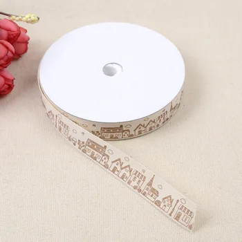 

Beige Cotton Ribbon Printed House High Quality 15MM 40Yards/Lot DIY Webbing Sewing & Packing Accessories BBXU-194