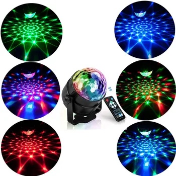 

Party Lights Sound Activated with Remote Halloween Disco Ball Light Rotating LED Stage lights can CSV