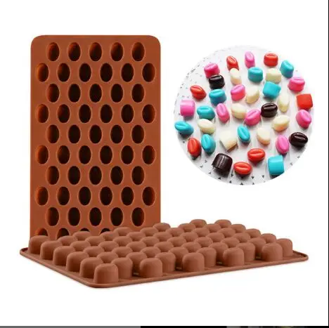 

55 cavity Mini heart shape Silicone mold Chocolate coffee bean mold QQ Sugar Ice Cube Mould Baking cake decorating tools