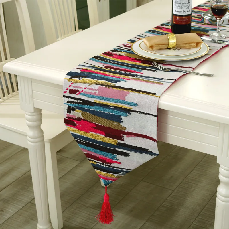 

Modern Table Runner Colorful Design printed table runners for wedding home bed runners fashion side table dinning table runner