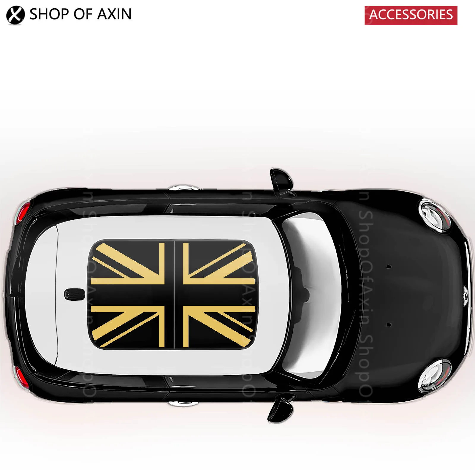 

Gold UK flag sun roof Graphics stickers Sunroof for MINI Cooper clubman countryman hardtop R50 R53 R55 R56 R60 R61 F54 F55 F56