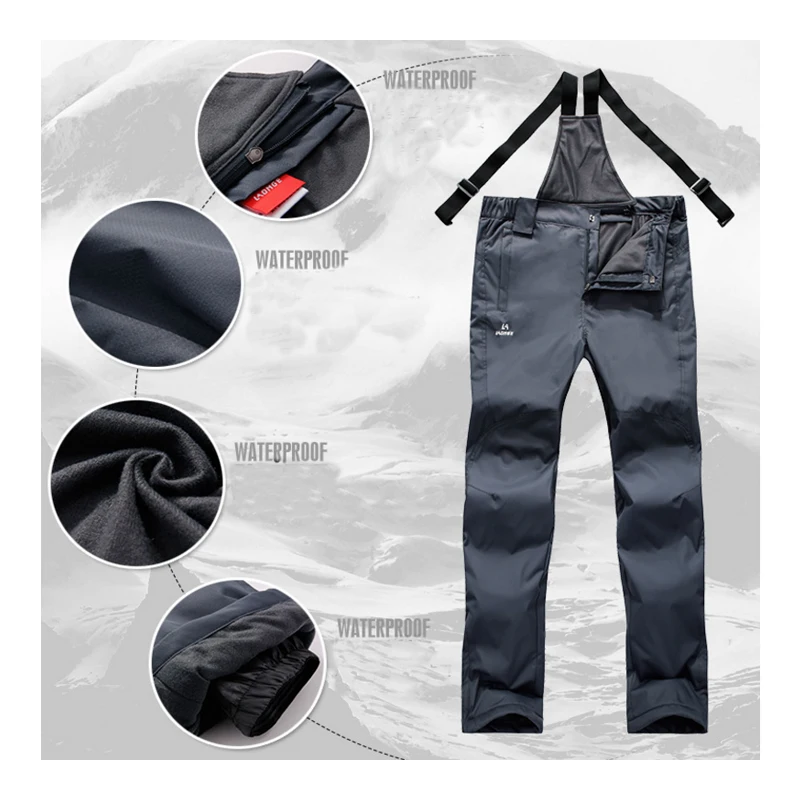 Hombres 2019 nuevo invierno de Trekking senderismo pesca Camping escalar, esquí, Snowboard, pantalones Plus tamaño de gran tamaño impermeable al aire libre Pantalones