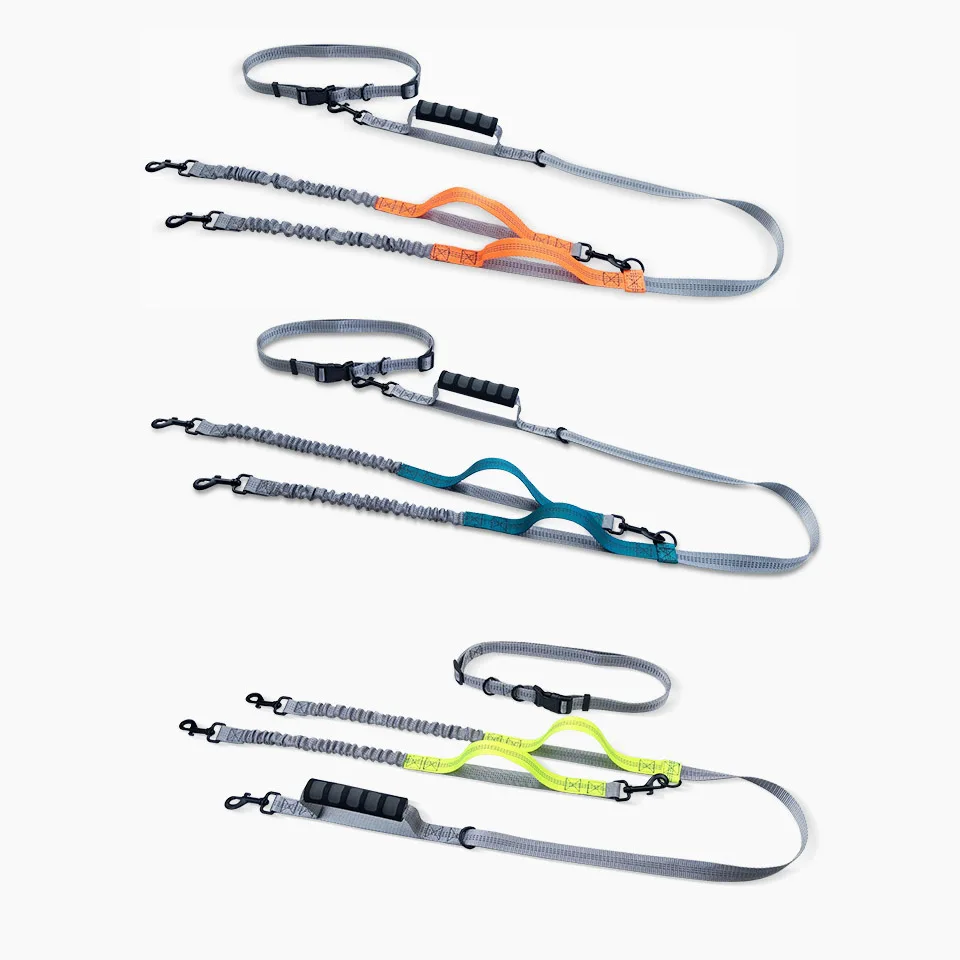 

Reflective Double Leashes Dogs Leash Puppy Leather Dual Safety Leash Coupler Strength Tested Walking And Training 2 Dogs