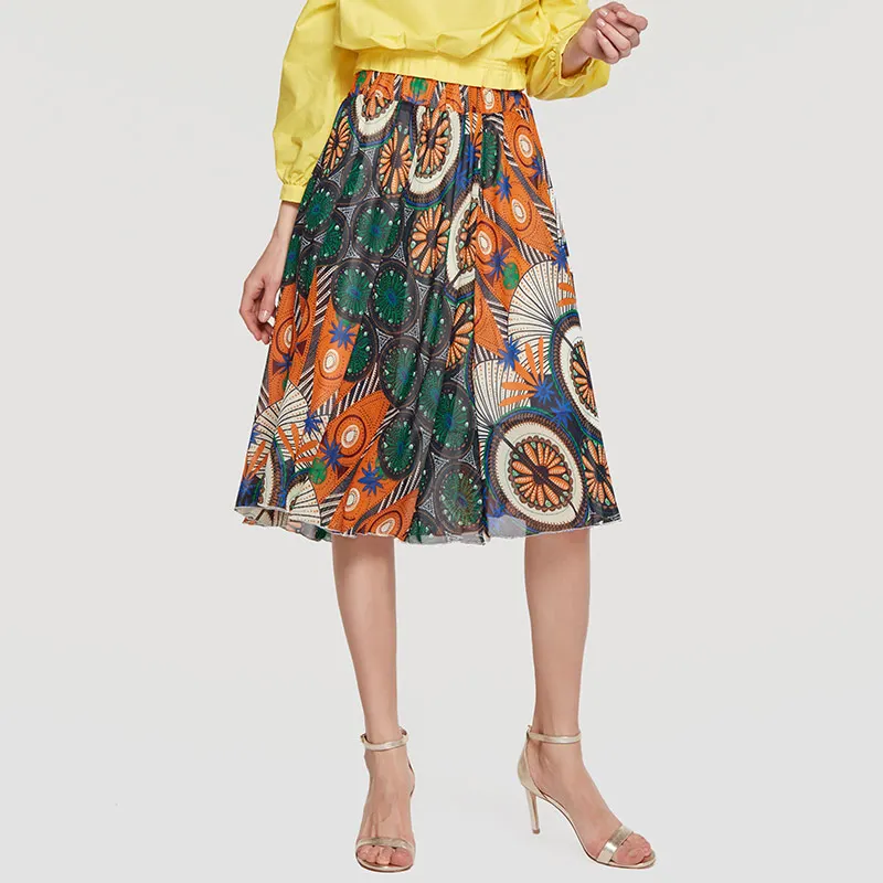 2019 New Spring Summer Boho Printed Women Beach Skirts Chiffon Bohemian
