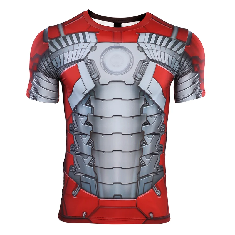 

MK5 Iron Man 3D Printed T shirts Men Avengers 4 Endgame Quantum War Compression Shirt Cosplay Costume Tops For Male