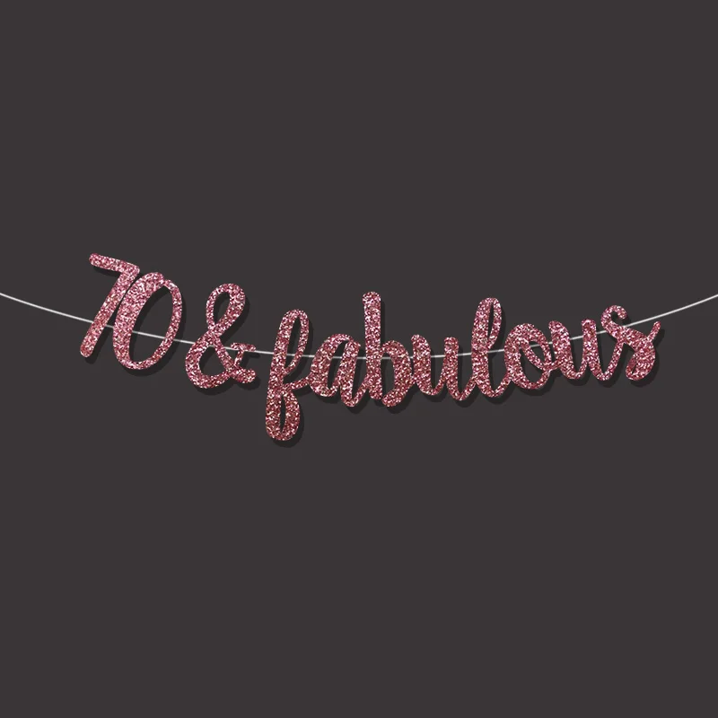 Золотой/черный/Серебряный Блестящий 70 & Сказочный баннер 70th happpy знак дня рождения
