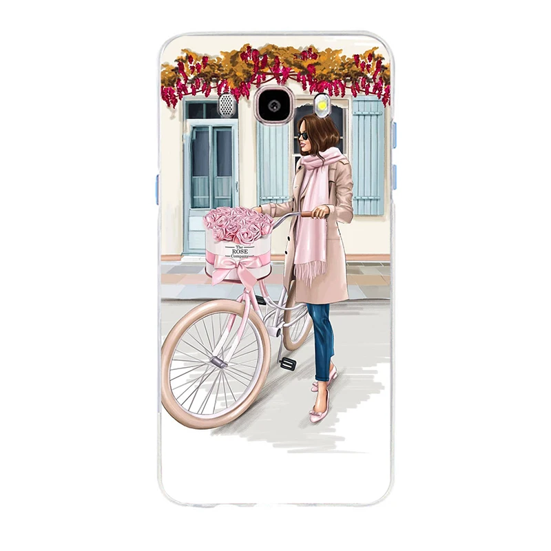 Для Samsung Galaxy S6 S6edge A7 S7edge S8 S9 Plus A5 J2 J5 J7 2016 модный черный коричневый волос Baby Mom Girl