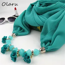 Olaru Bohemia, модный мусульманский шарф, ожерелье, бусы, цветок, Длинная подвеска, женские ожерелья с кисточками, новые массивные ювелирные изделия