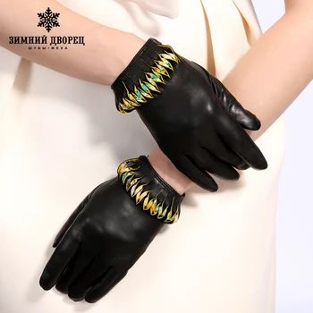 

New Fashion leather gloves winter female leather gloves short genuine leather gloves WINTER PALACE New Highquality