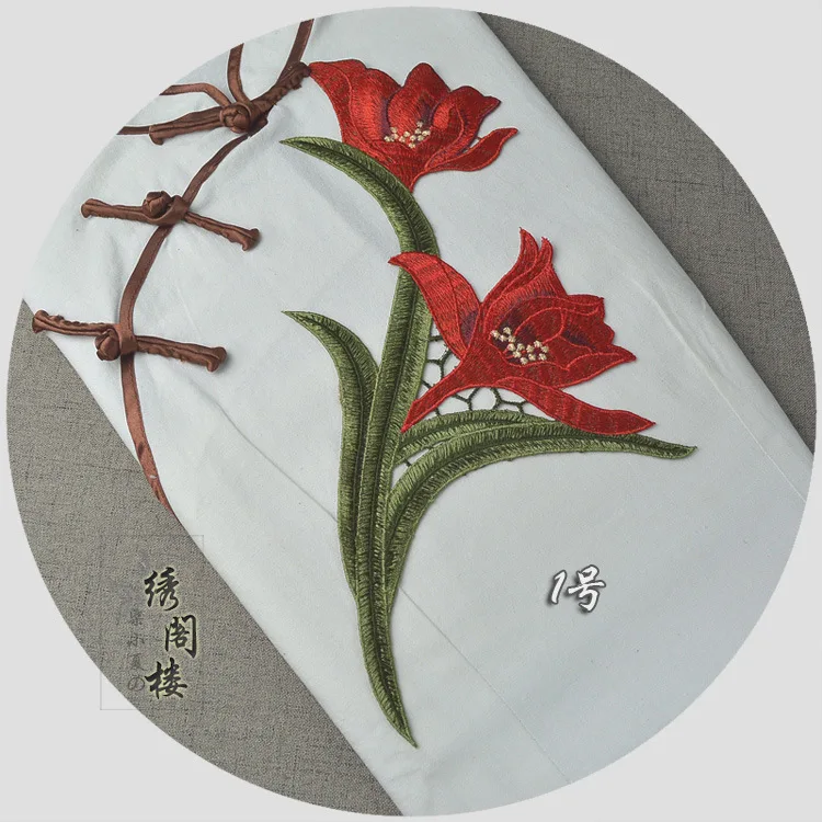 295cmx21cm luxury orchid embroidery motif flower sew on patches 295cmx21cm luxury orchid embroidery motif flower sew on patches