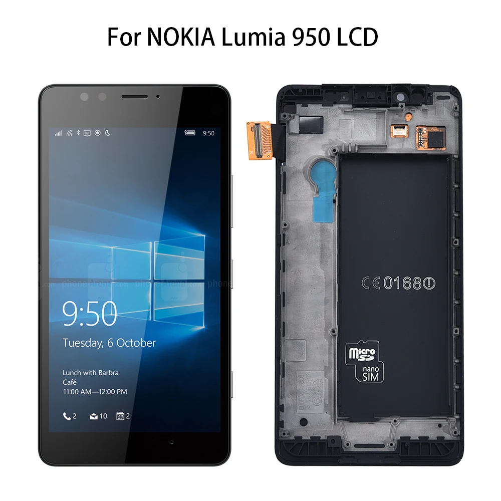 Одна SIM карта оригинальная для Nokia Lumia 950 RM 1104 LCD дисплей с сенсорным экраном