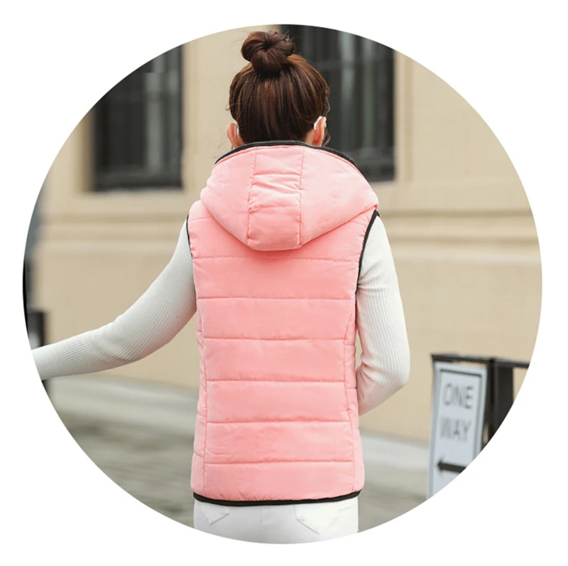Осенне-зимний однотонный жилет женский с капюшоном Veste Femme Parkas простой пиджак пальто женский жилет Chalecos Para Mujer Casaco Feminino
