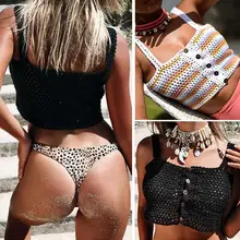 Женский Цветной полосатый бикини Топ летний Бандаж пуш-ап бюстгальтер из купальника-Бикини Бразильский бикини купальник пляжная одежда