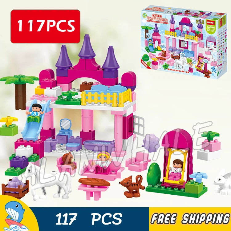 

117pcs Princess The First Royal Cinderella's Magic Castle Dream Park Model Building Blocks Toy Bricks Compatible With Lego Duplo