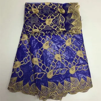 

2018 New arrival african bazin riche getzner fabric with beads net lace fabric africa guinea brocade fabric 5+2yards H473-2
