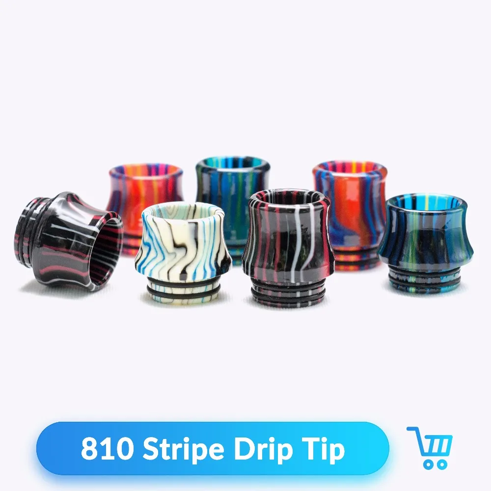 20шт полимерный дрип тип Quartz Banger 810 в полоску с широким отверстием для Goon RDTA
