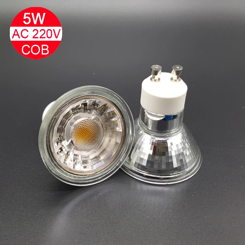 LINYEE COB Светодиодный прожектор GU10 стеклянная чашка лампа MR16 AC220V DC12V 5 Вт без