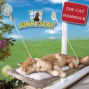 

Pet Cat Hammock Bed Window Cats Perch Cushion Bed MatHanging Shelf Seat Great for Cats of Household 20KG