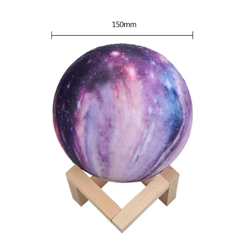 16 цветов 3D принт звезда луна лампа красочные изменить сенсорный домашний декор творческий Подарочный USB-накопитель ночник Галактическая